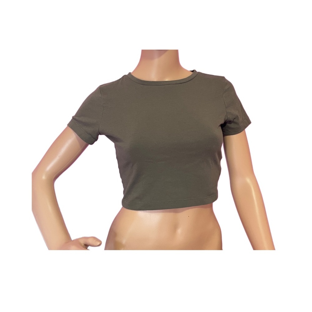 🩰5/$10 BUNDLE DEAL / olive green crop tee